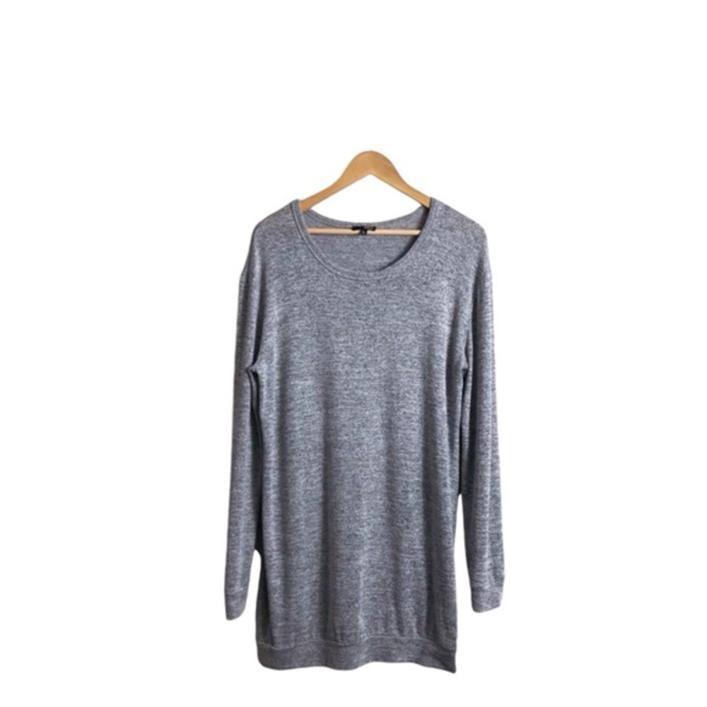 Wilfred Free Aritzia Heather Gray Black Tunic Top Medium Comfort Cozy Loungewear